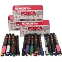 Set Posca Marker, diverse kleuren, afm PC-3M, lijndikte 0,9-1,3 mm, fijn, 12 stuk/ 1 doos