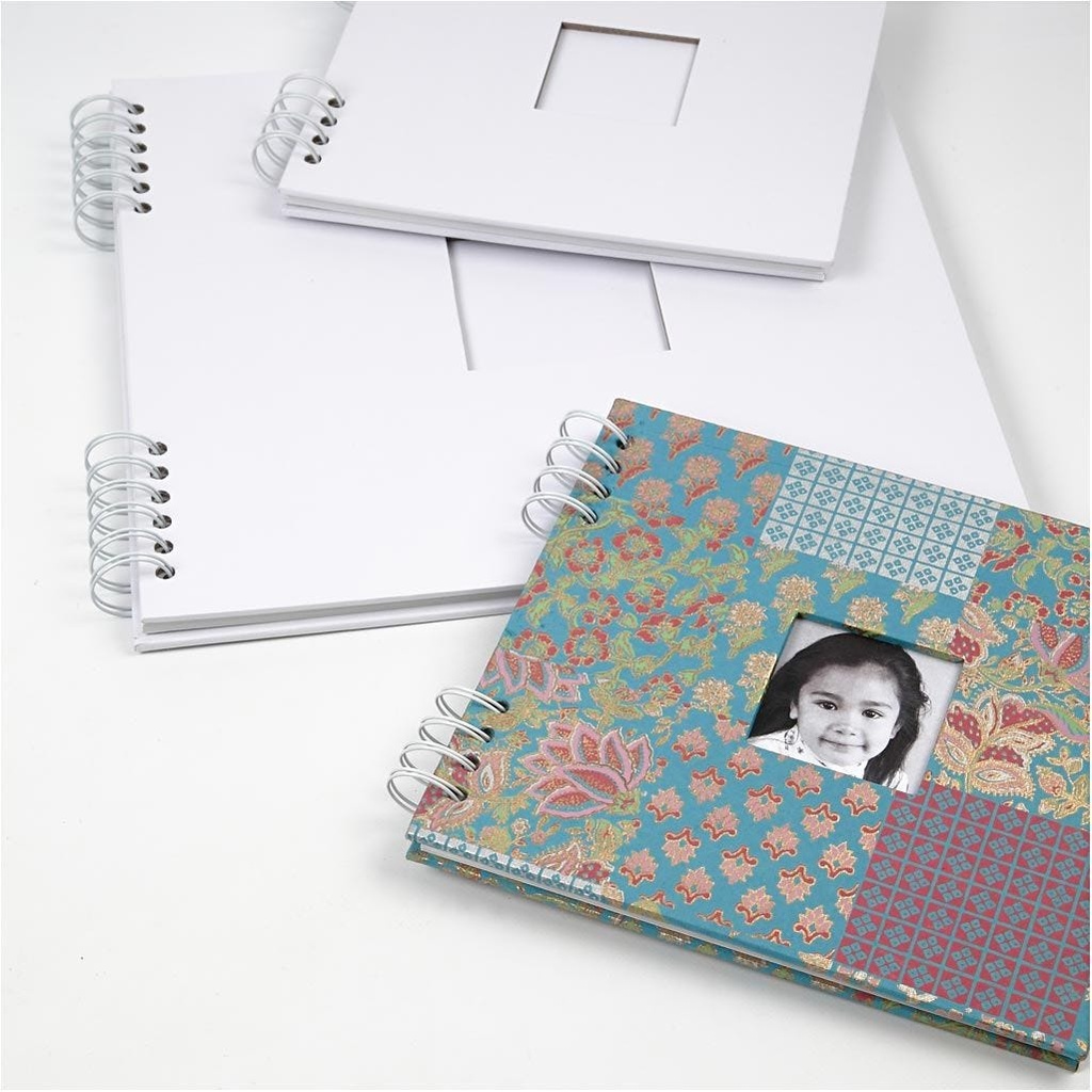 Spiraal gebonden Scrapbook, wit, afm 20x20 cm, 250 gr, 1 stuk