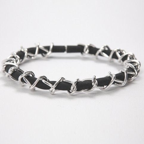 Armbanden, l: 20 cm, dikte 4 mm, 3 sets, zwart