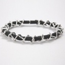 Armbanden, l: 20 cm, dikte 4 mm, 3 sets, zwart