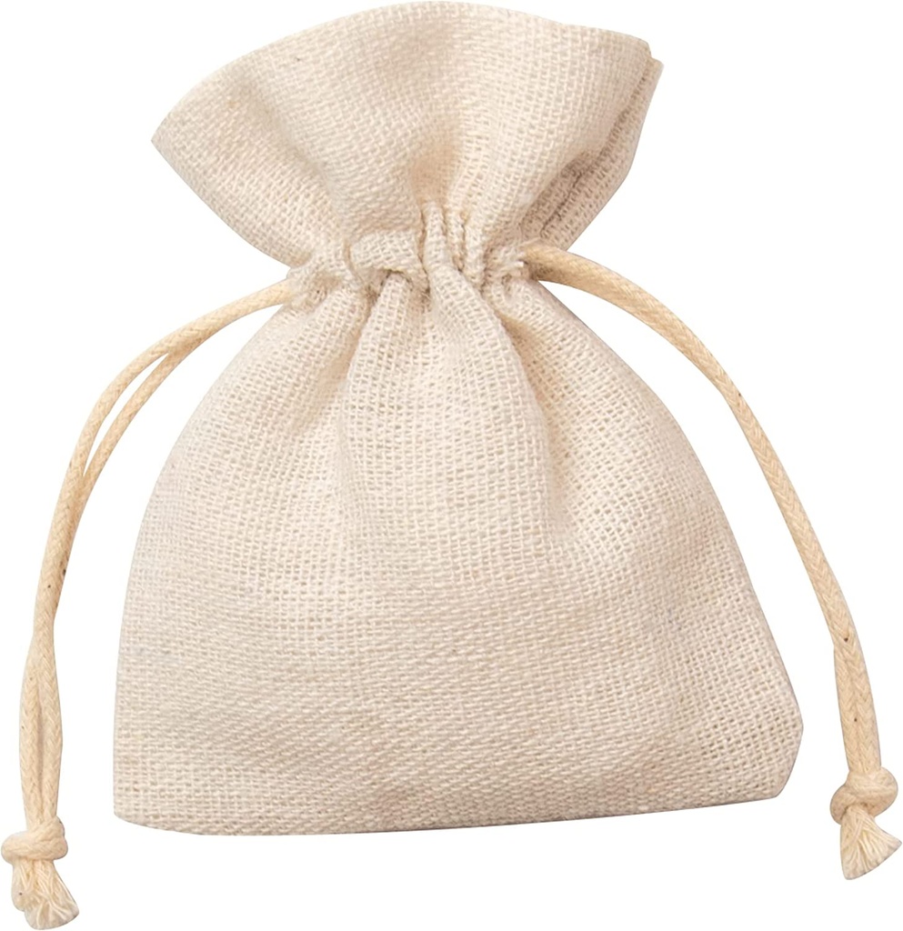 Zakjes jute-look "NATURE", 6 stuks - 3 maten assorti