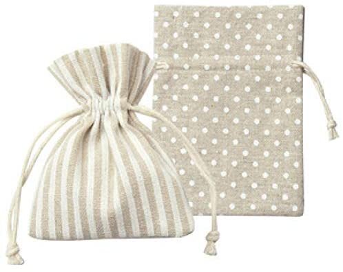 Stoffen zakken STRIPES & DOTS, 6 stuks, in 3 maten en motieven assorti