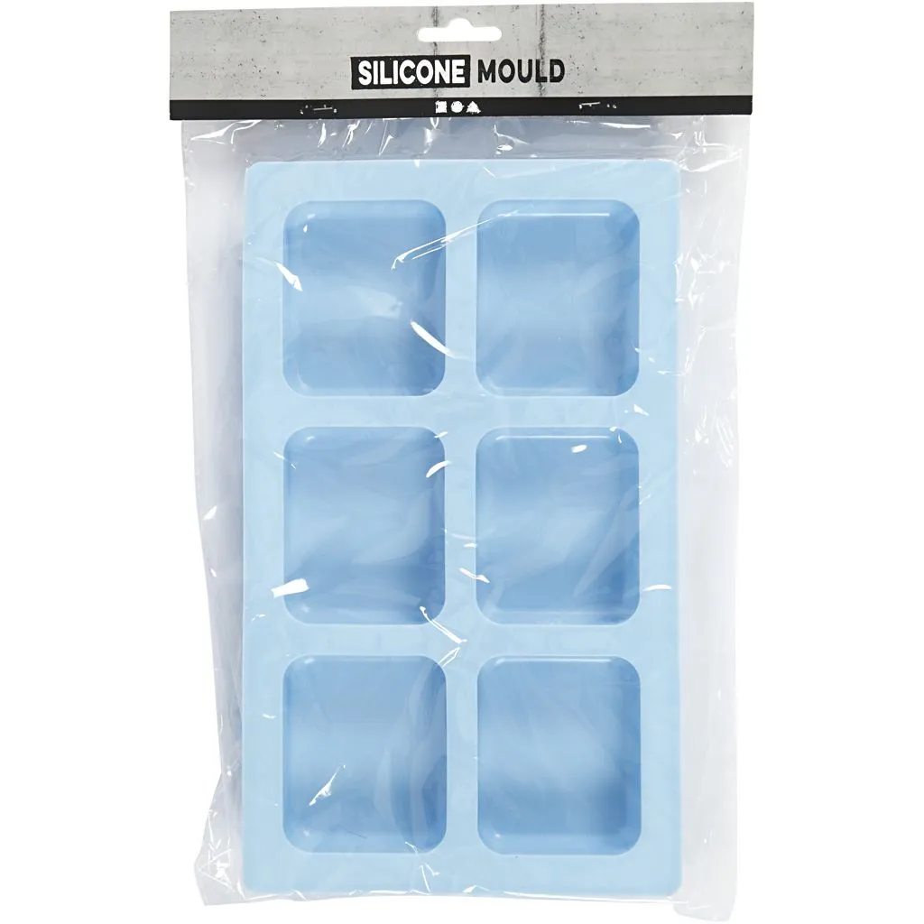 Siliconenvormen, lichtblauw, H: 2,5 cm, L: 26 cm, B: 15,5 cm, 100 ml, 1 stuk