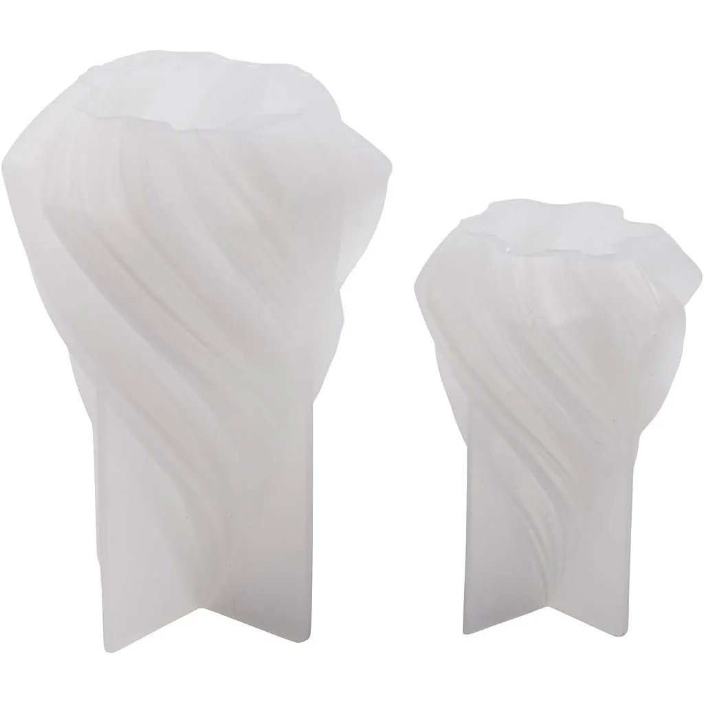 Siliconen Vorm, Kerstbomen, H: 8+11 cm, d 5+7 cm, 1x2stuk/ 1 doos