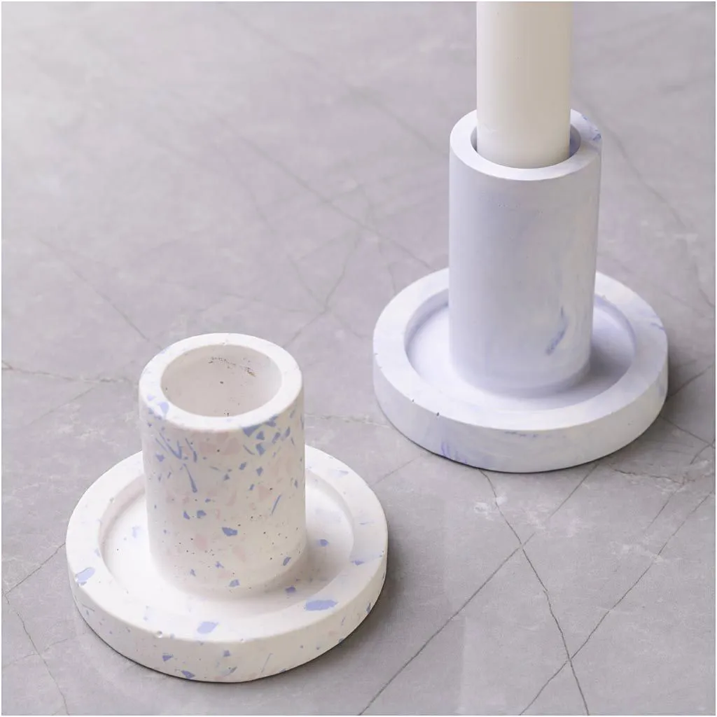 Siliconen vormen, mat transparant, Kandelaar, H: 5,8+7,5 cm, d 7,5 cm, gatgrootte 2-2,5 cm, 2 stuk/ 1 doos