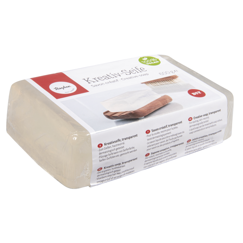 Kreativ zeep, transparant, blok 600g