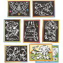 Krasplaatjes, 9x12 cm - 96 diverse dessins