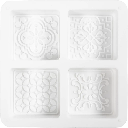 Moule en silicone, Carré décoré d'un design graphique, 2,4 cm, 6,8 cm, 4pièces/ 1 Pq.