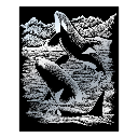 Set 3 Krastekening A4 Silver Foil met pen, Dolfijnen (kopie)