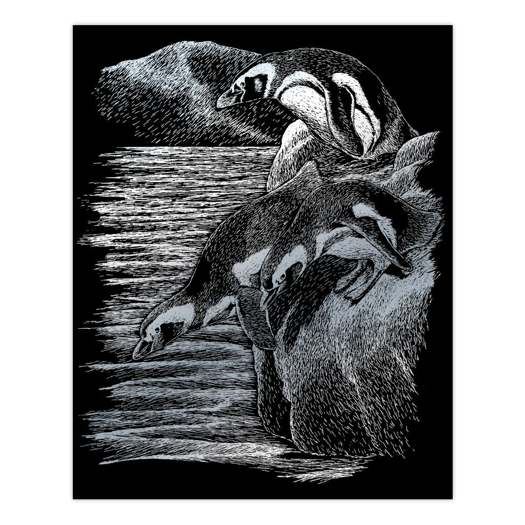 Set 3 Krastekening A4 Silver Foil met pen.