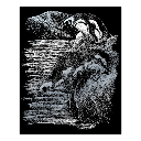 Set 3 Krastekening A4 Silver Foil met pen.