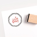 Houten stempels Kit HANDMATIG, incl. 11 stuks houten stempels en 2 inktkussens