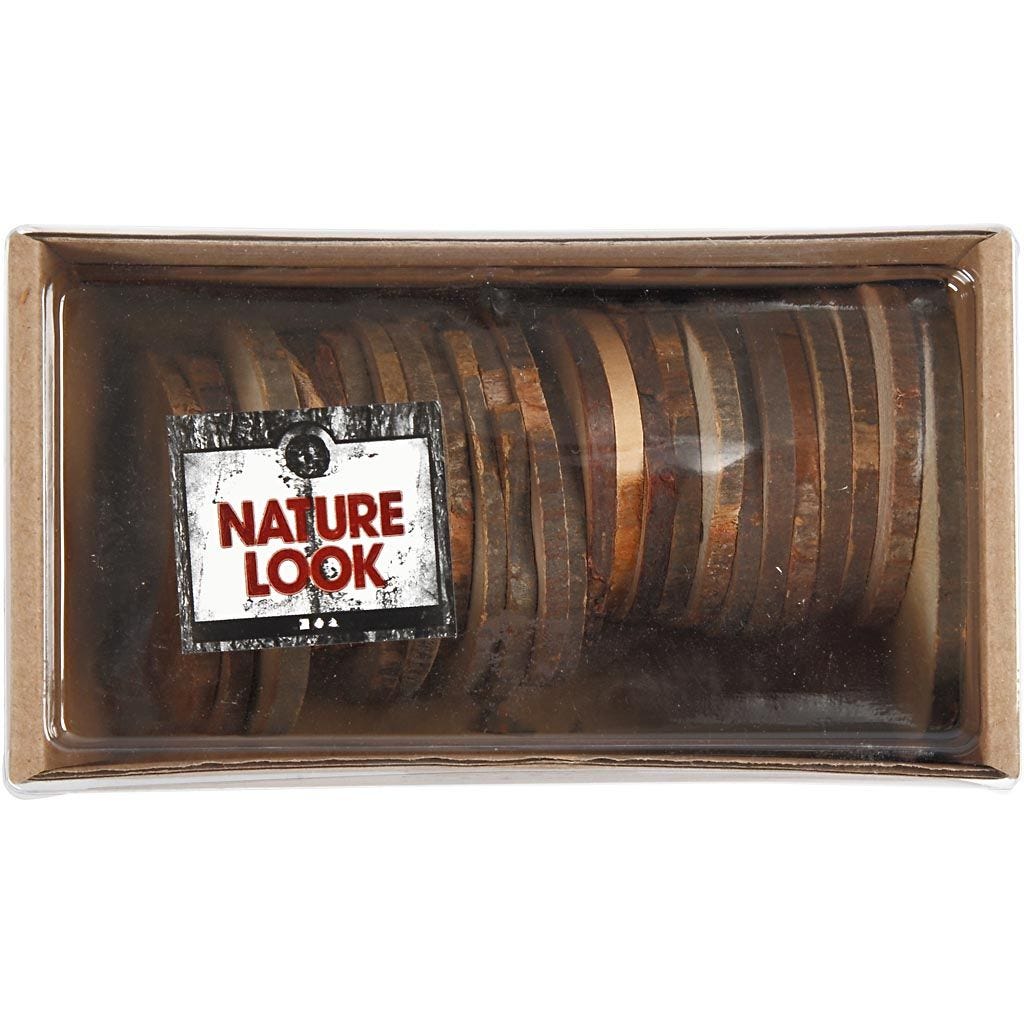 Houten schijven met gat, d: 40-70 mm, gatgrootte 4 mm, dikte 5 mm, 25 stuks