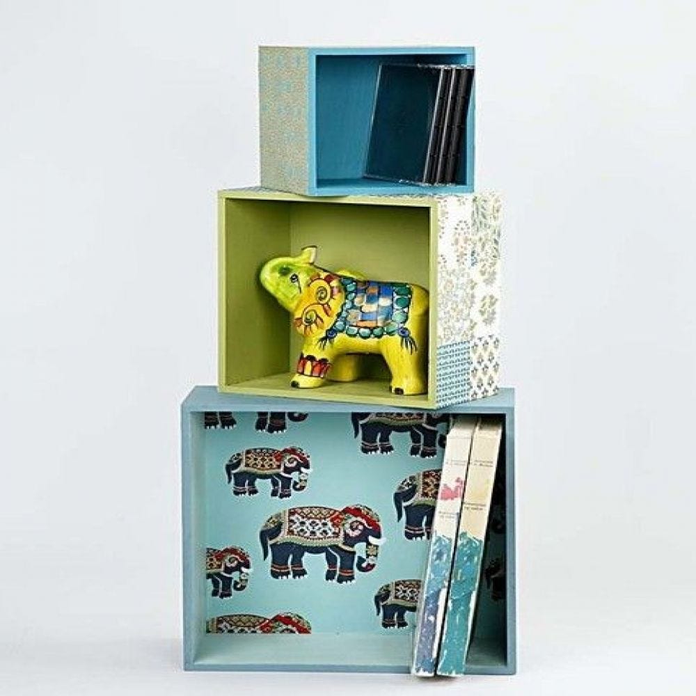 Showdozen set à 3 stuks, H: 15x15 + 21,5x21,5 + 28x28 cm, diepte 12,5cm