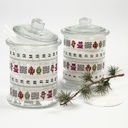 Pot met deksel, H: 14,5 cm, d: 8 cm, 10 stuks
