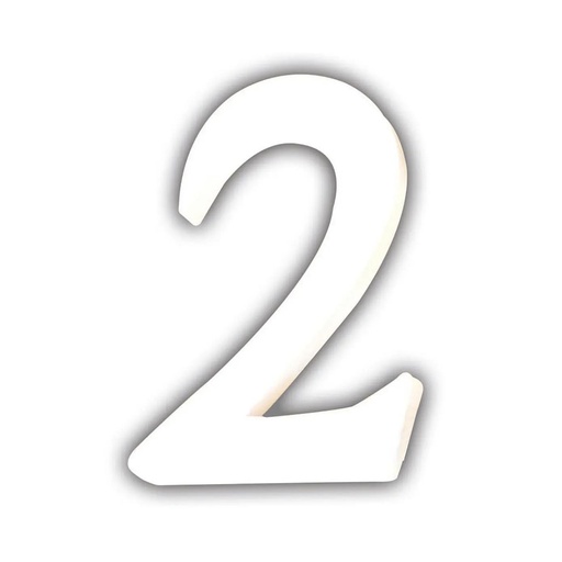 [DE-ABC#342] Décopatch Alfabet klein Cijfer 12cm 2 - Wit