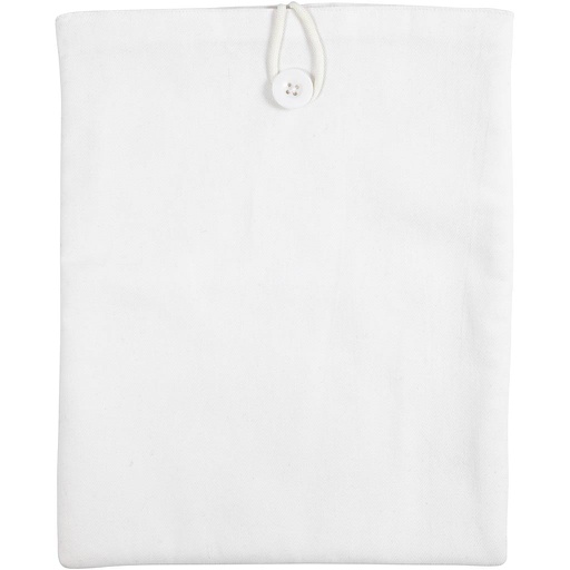 [CR44556] Tablet hoes 22x27 cm, 100% Katoen - wit