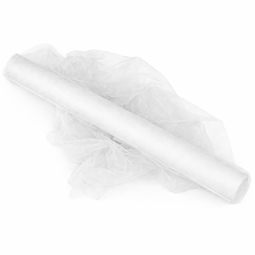 [CR44609] Tulle, L: 50 cm, blanc, 5 m/ 1 rouleau