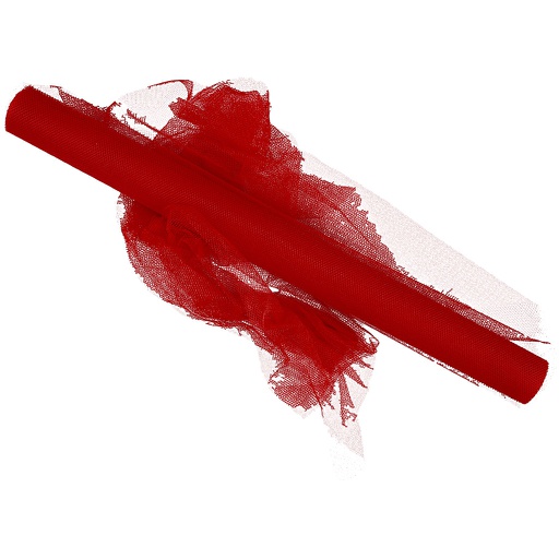 [CR44615] Tulle, L : 50 cm, rouge, 5 m/ 1 rouleau
