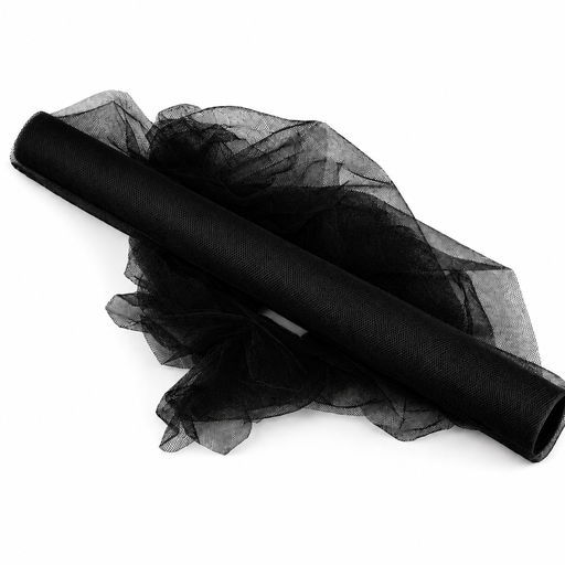 [CR44619] Tule, zwart, B: 50 cm, 5 m/ 1 rol