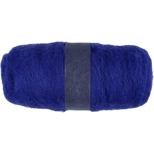 [CR451#860] Gekaarde Wol, koningsblauw, 100 gr/ 1 bol