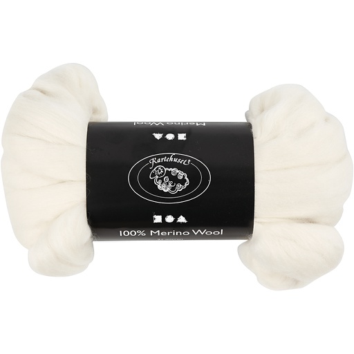 [CR46#010] Merino Wol, dikte 21 my, off-white, 100 gr/ 1 doos