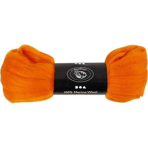 [CR46#018] Merino Wol, dikte 21 my, oranje, 100 gr/ 1 doos