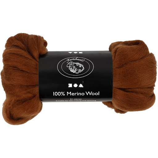 [CR46#024] Merino Wol, dikte 21 my, bruin, 100 gr/ 1 doos