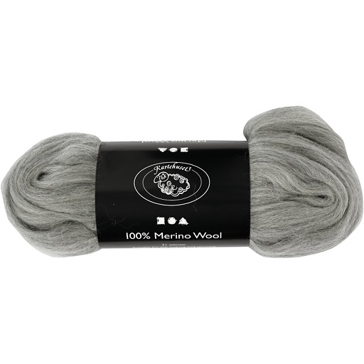 [CR46#084] Merino Wol, dikte 21 my, grijs, 100 gr/ 1 doos