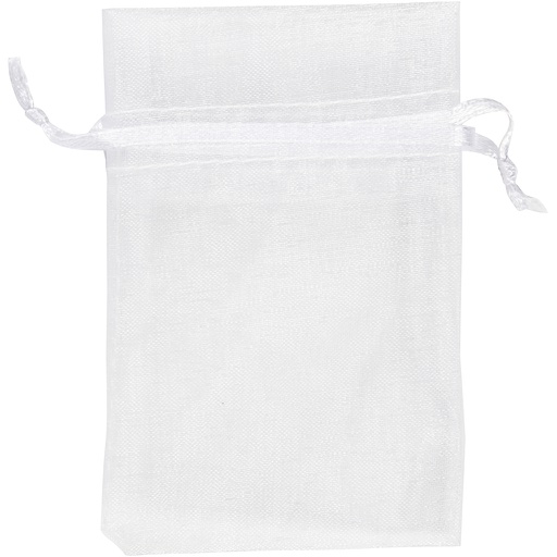 [CR4743901] Organza zakjes, afm 7x10 cm, wit, 10 stuk/ 1 doos
