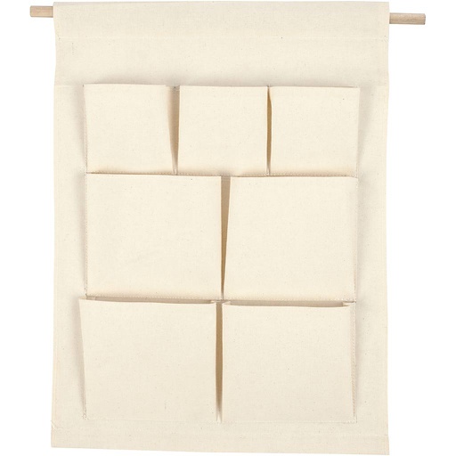[CR49737] Organisateur à suspendre, H : 46 cm, L : 34 cm, naturel clair, 1 pièce