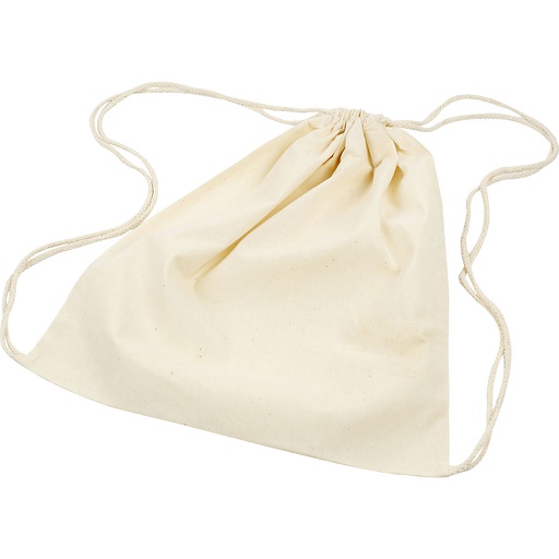 [CR498801] Sac à cordons, dim. 37x41 cm, 110 gr, naturel clair, 3 pièces