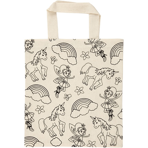 [CR499642] Sac à provisions, licorne, dim. 27,5x30 cm, 135 gr, naturel clair, 1 pièce