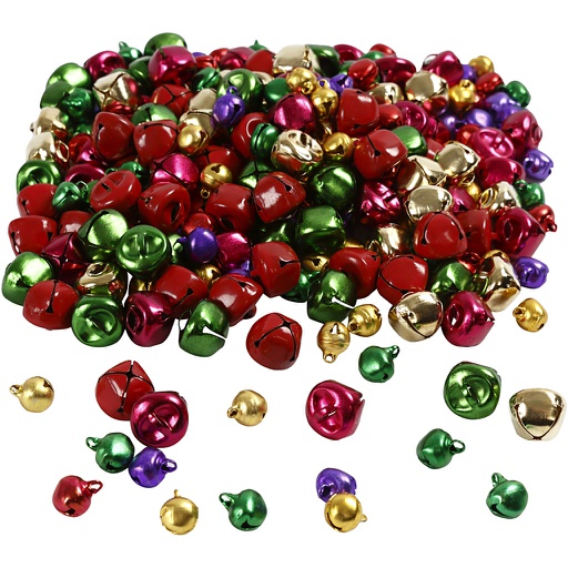 [CR50021] Grelots, d: 10+14 mm, couleurs métalliques, 320 ass./ 1 Pq.