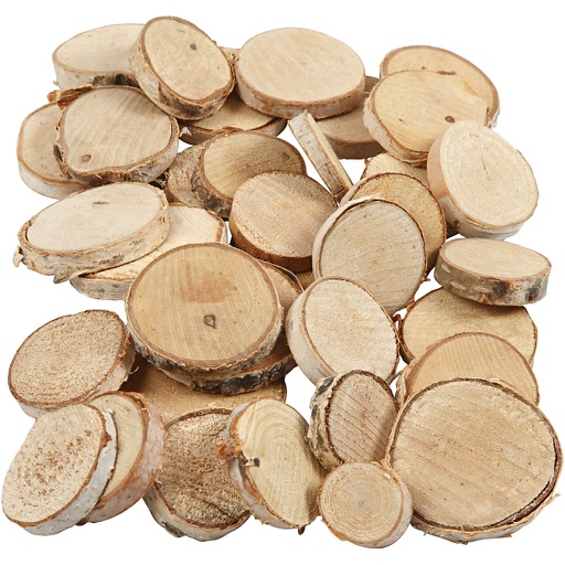 [CR502210] Houten schijven 25-45 mm, dikte 7 mm - 600 gr