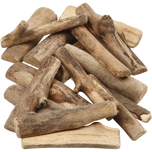 [CR502230] Hout mix, L: 6-14 cm, dikte 15 mm, 610 gr/ 1 doos
