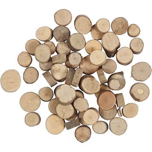 [CR50280] Houten schijf, d 10-15 mm, 25 gr/ 1 doos