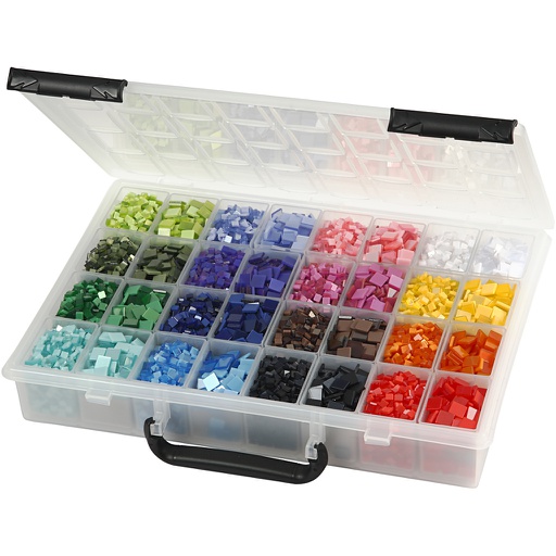 [CR51922] Mini mozaiek, afm 5x5+10x10 mm, dikte 2 mm, 32x25 gr