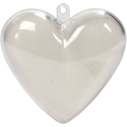 [CR52149] Coeur à décorer, H : 6,5 cm, transparent, 10 pièces/ 1 Pq.