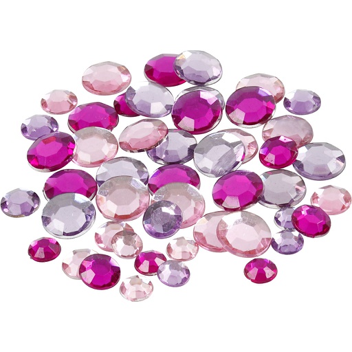 [CR52182] Pierre de strass, Rond, dim. 6+9+12 mm, violet, 360 pièce/ 1 Pq.