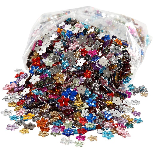 [CR52203] Strasstenen, diverse kleuren, d: 6+10+12 mm, 2520 stuks