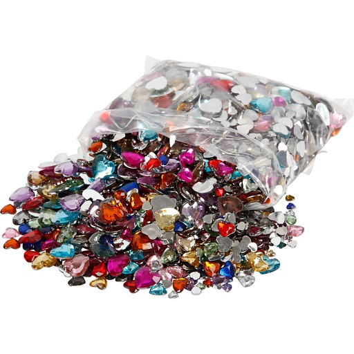 [CR52233] Strasstenen, afm.6+10+14 mm, 2520 stuks, diverse kleuren
