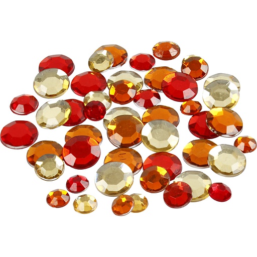 [CR52243] Pierre de strass, rond, dim. 6+9+12 mm, harmonie de rouges, 360 pièce/ 1 Pq.
