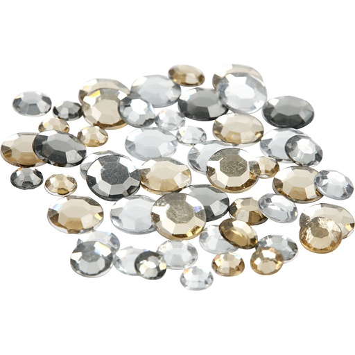 [CR52245] Strasstenen, gouden glans, rond, afm 6+9+12 mm, 360 stuks