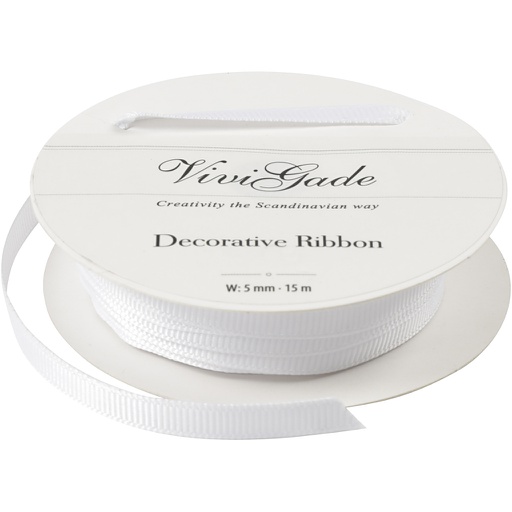 [CR52473] Ruban décoratif, L: 6 mm, blanc, 15 m/ 1 rouleau