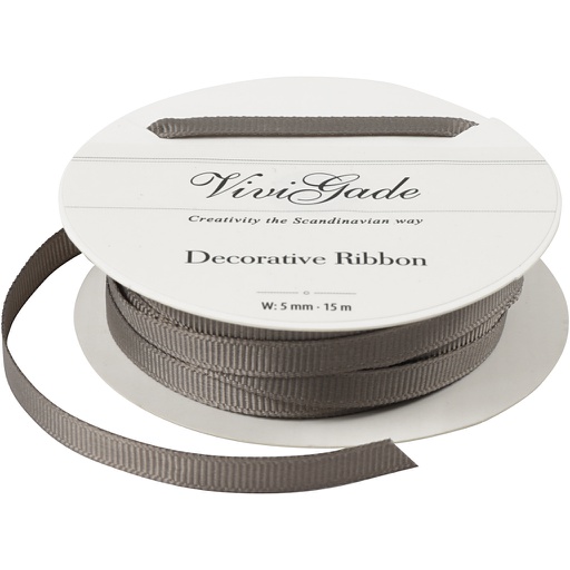 [CR52474] Decoratie lint, grijs, B: 6 mm, 15 m/ 1 rol