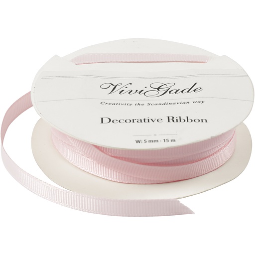 [CR52475] Decoratie lint, B: 6 mm, lichtrood, 15 m/ 1 rol