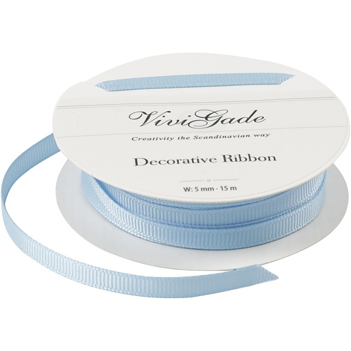 [CR52477] Decoratie lint, B: 6 mm, lichtblauw, 15 m/ 1 rol