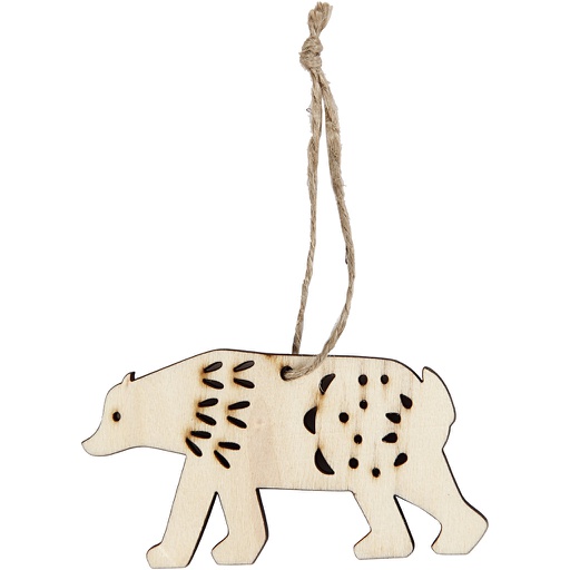 [CR55320] Ornament, ijsbeer, H: 4,5 cm, D: 0,5 cm, B: 7,5 cm, 4 stuk/ 1 doos