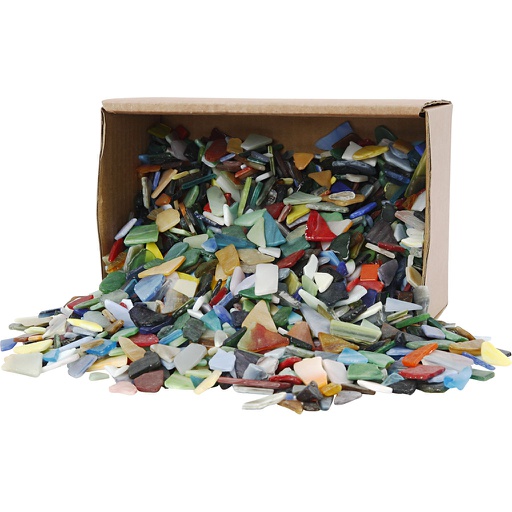 [CR55527] Mosaïques, dim. 8-20 mm, ép. 2-3 mm, couleurs assorties, 2 kg/ 1 Pq.